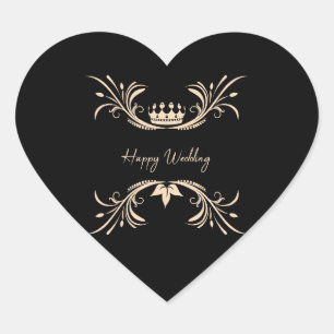Cœur sticker chocolat mariage