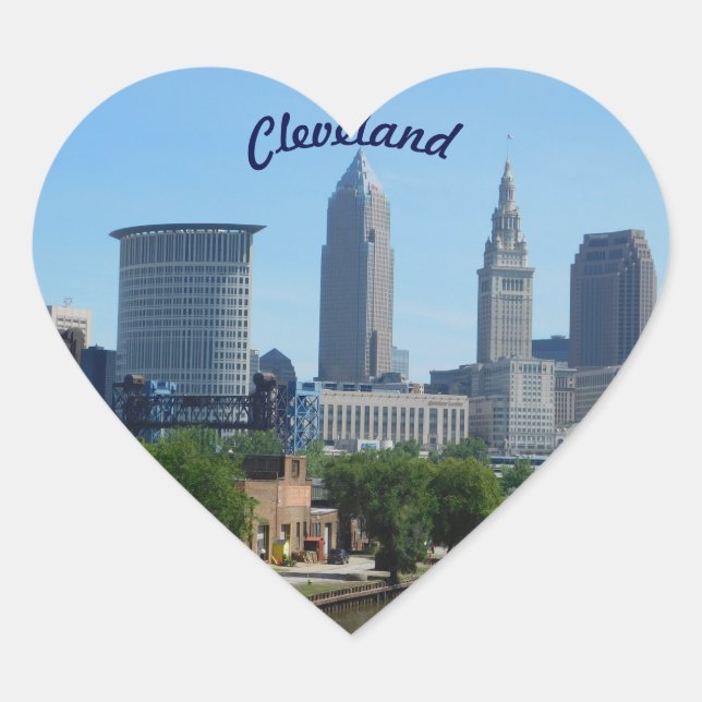 Cœur Sticker Cleveland River View (Devant)