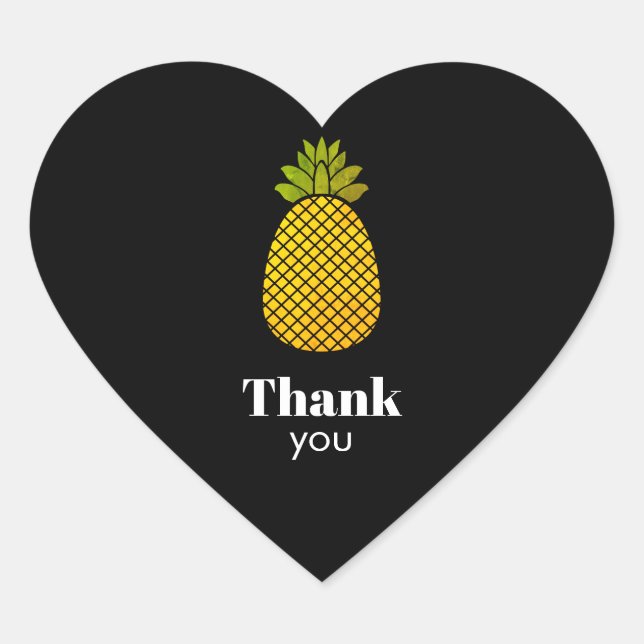 Cœur Sticker Coeur Ananas Merci (Devant)