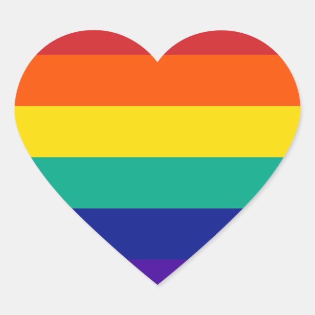 Cœur Sticker Coeur arc-en-ciel (Devant)