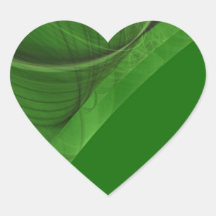 Cœur Sticker Coeur Arrière - plan Fractal Vert