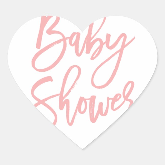 Cœur Sticker Coeur baby shower rose (Devant)