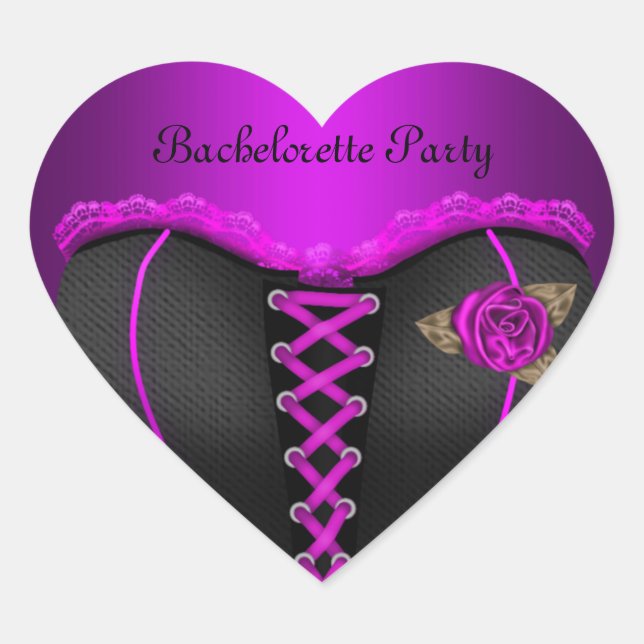 Cœur Sticker Coeur Bachelorette Party Purple Corset (Devant)