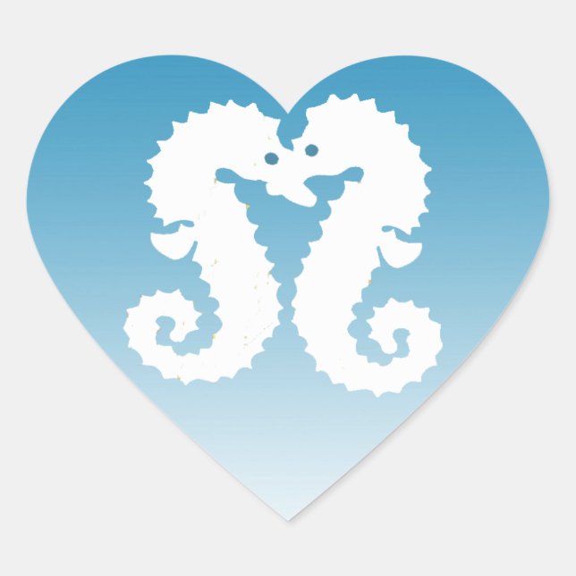 Cœur Sticker Coeur Bleu et Blanc (Devant)