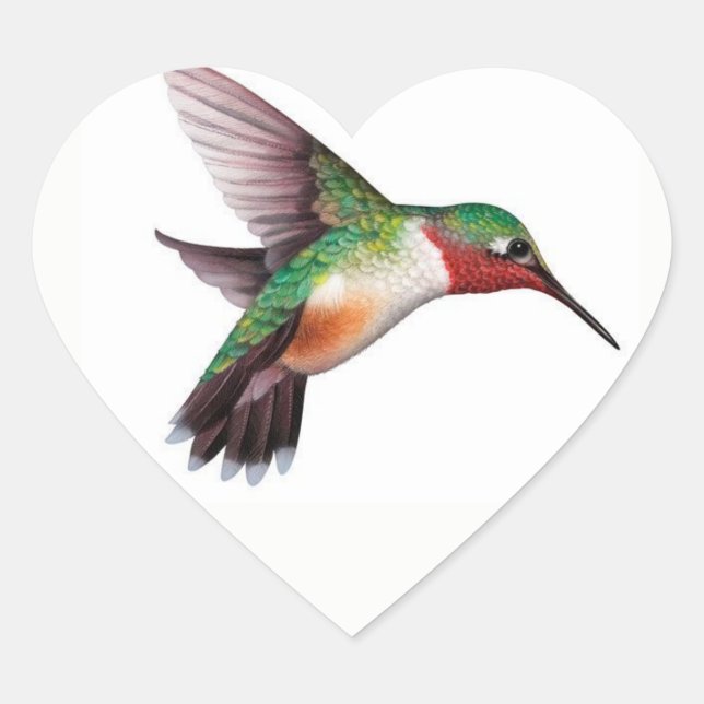 Cœur Sticker Coeur Coeur Coeur Colibri (Devant)