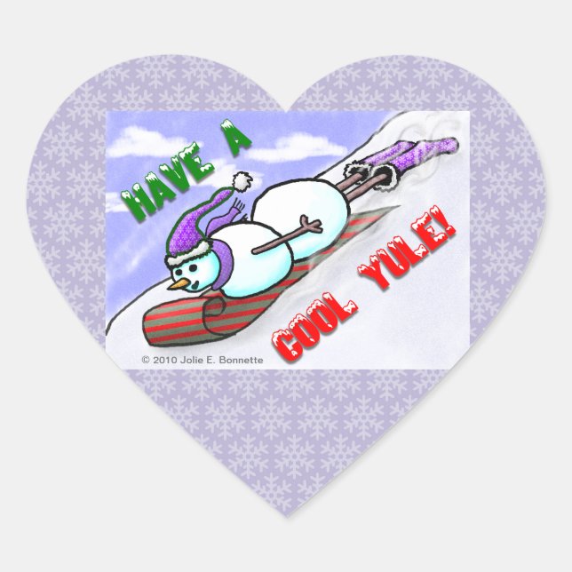 Cœur Sticker Coeur cool Yule Snowman (Devant)
