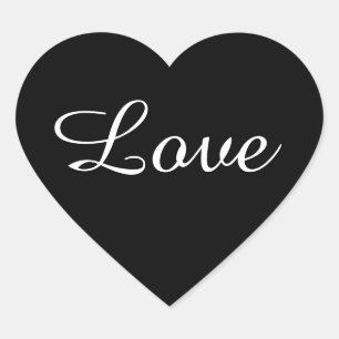 Cœur Sticker Coeur d'Amour Noir & Blanc, Faveur de mari