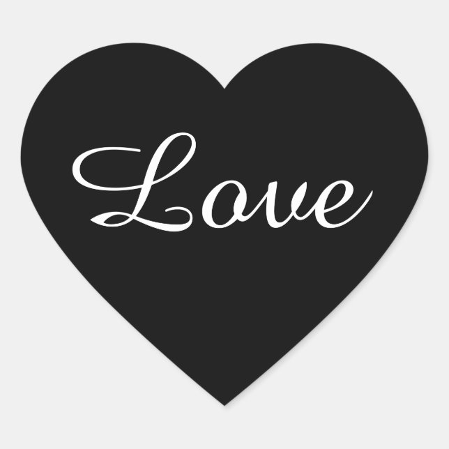 Cœur Sticker Coeur d'Amour Noir & Blanc, Faveur de mari (Devant)