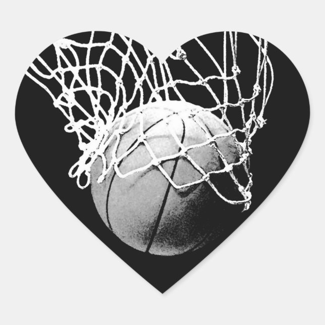 Cœur Sticker Coeur de basket-ball (Devant)
