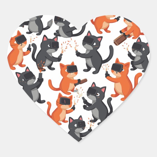 Cœur Sticker Coeur de Chat de soudure - Chats de soudur (Devant)