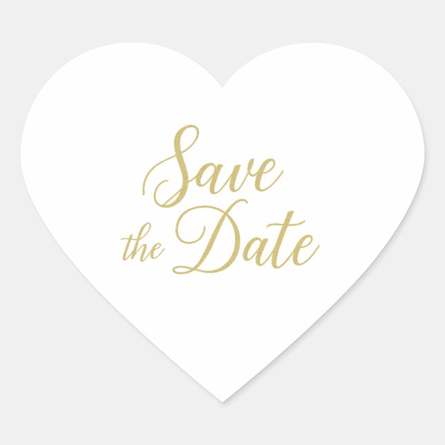 Cœur Sticker Coeur de date - Élégant (Devant)