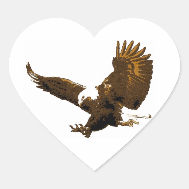 Cœur Sticker Coeur de l'aigle d'atterrissage (Devant)