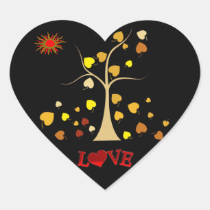 Cœur Sticker Coeur de l'arbre d'amour