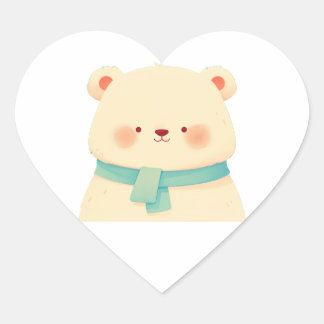 Cœur Sticker Coeur de l'ours mignon