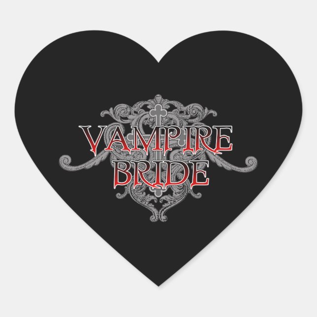 Cœur Sticker Coeur de Mariée Vampire (Devant)