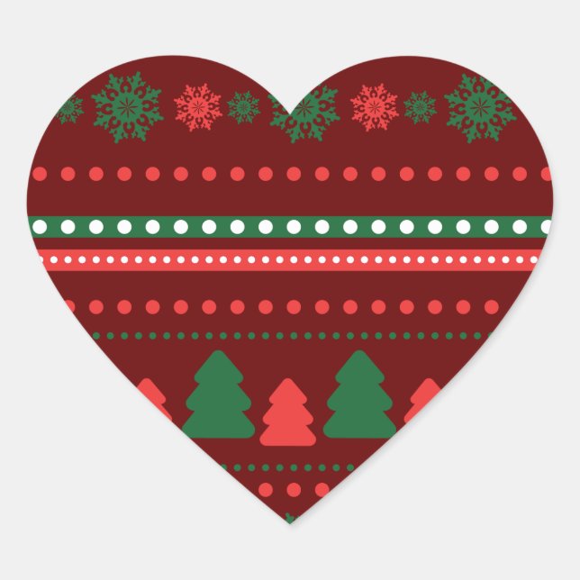Cœur Sticker Coeur de Noël (Devant)