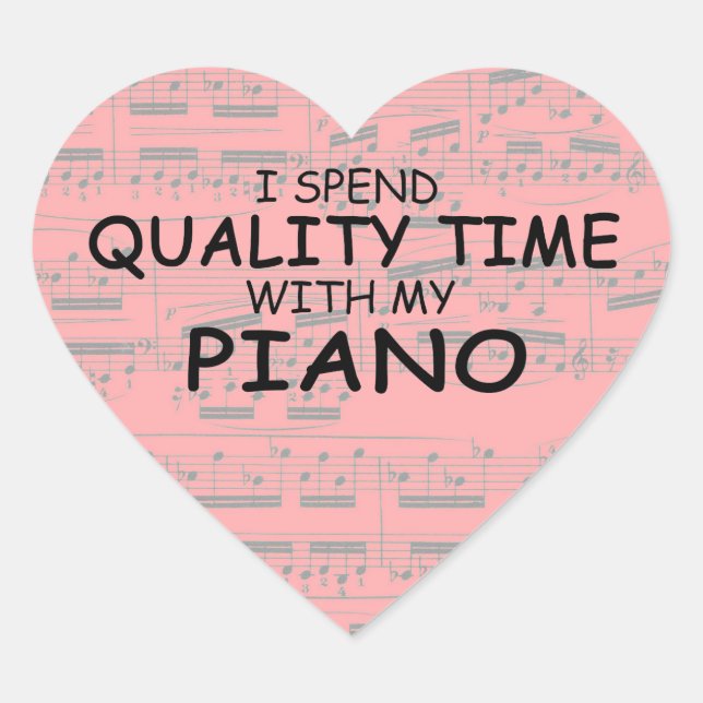 Cœur Sticker Coeur de piano temps de qualité (Devant)