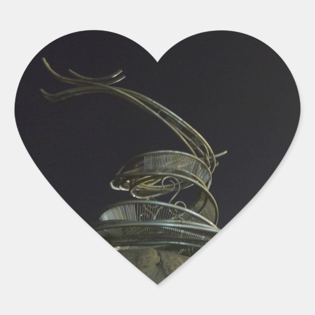 Cœur Sticker Coeur de Statue Dragon Chinois (Devant)