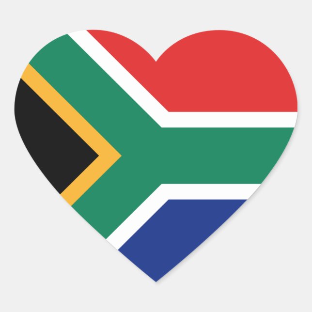 Cœur Sticker Coeur Drapeau Afrique du Sud (Devant)