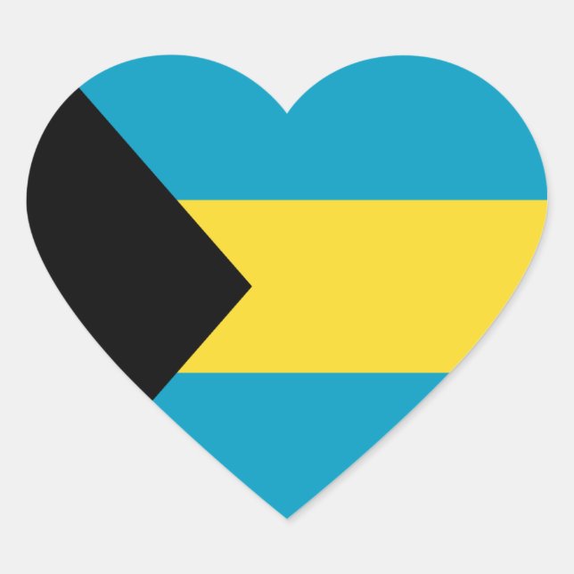 Cœur Sticker Coeur Drapeau Bahamas (Devant)