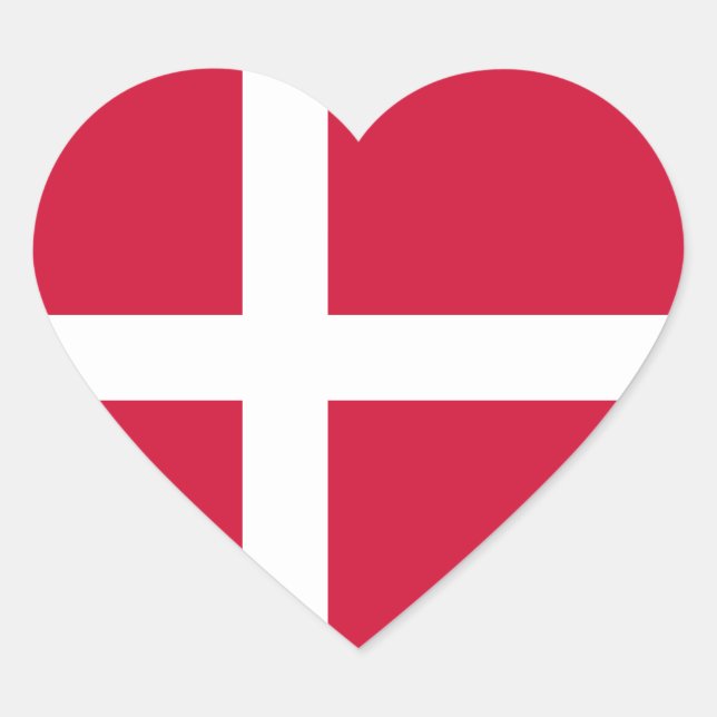 Cœur Sticker Coeur Drapeau Danemark (Devant)