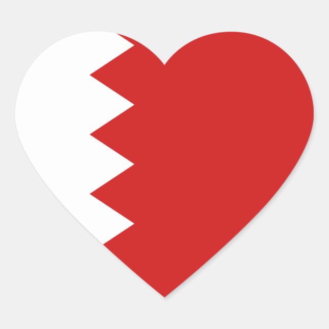 Cœur Sticker Coeur Drapeau de Bahreïn (Devant)