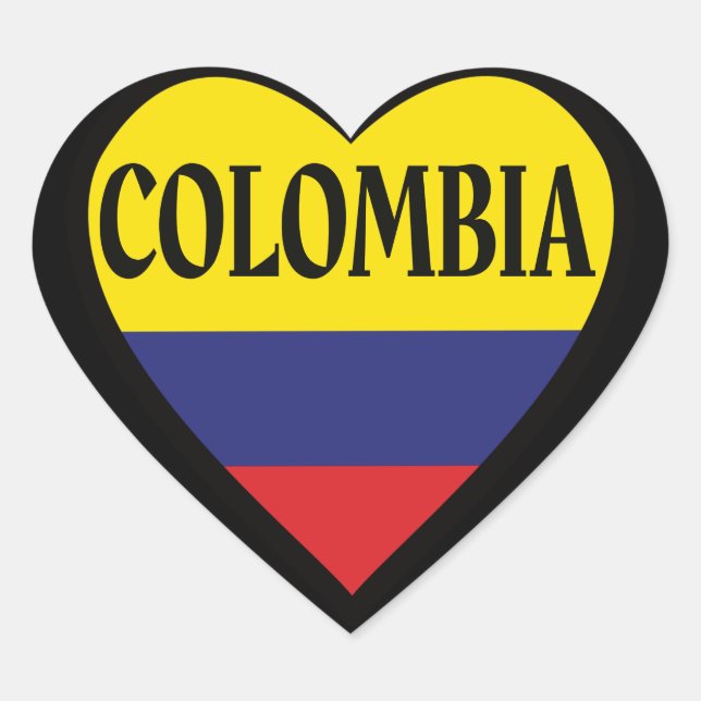 Cœur Sticker Coeur drapeau de Colombie (Devant)