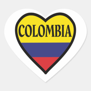 Cœur Sticker Coeur drapeau de Colombie