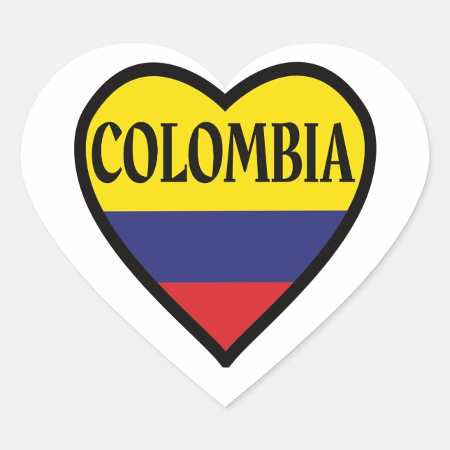 Cœur Sticker Coeur drapeau de Colombie (Devant)