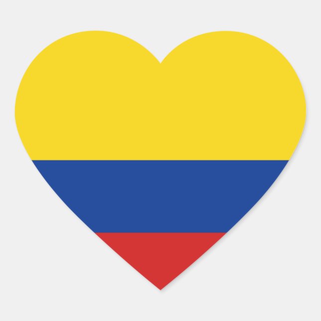 Cœur Sticker Coeur drapeau de Colombie (Devant)