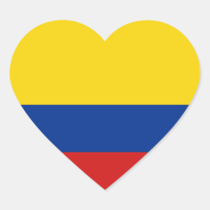 Cœur Sticker Coeur drapeau de Colombie