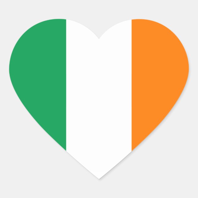 Cœur Sticker Coeur drapeau d'Irlande (Devant)