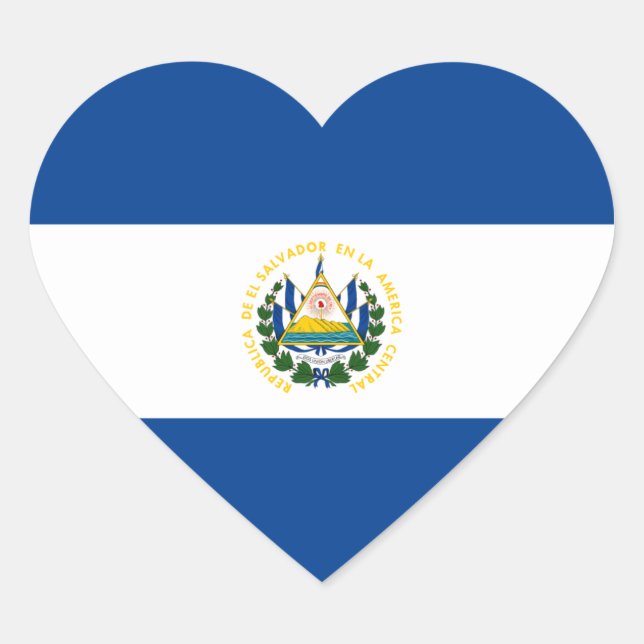 Cœur Sticker Coeur Drapeau El Salvador (Devant)