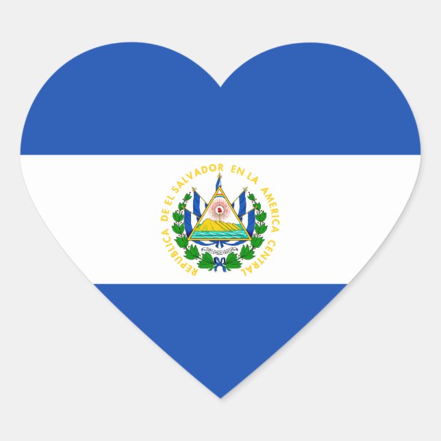 Cœur Sticker Coeur Drapeau El Salvador (Devant)