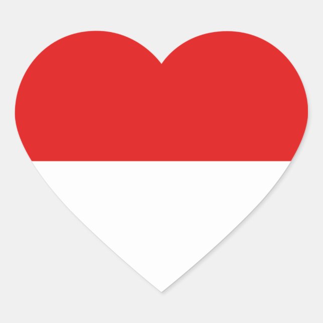 Cœur Sticker Coeur Drapeau Indonésie (Devant)