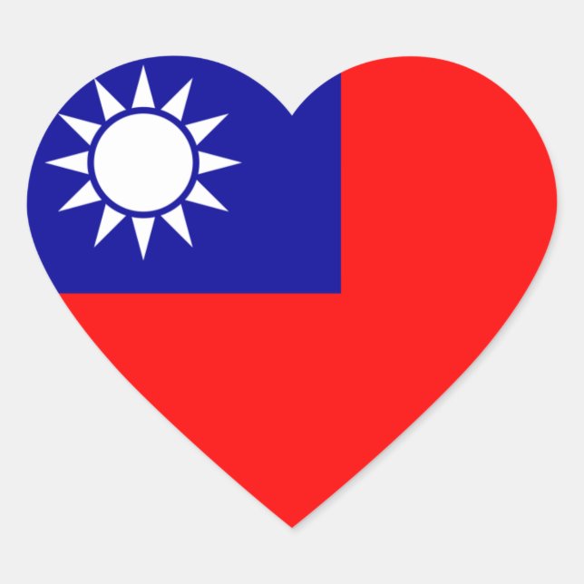Cœur Sticker Coeur Drapeau Taïwan (Devant)