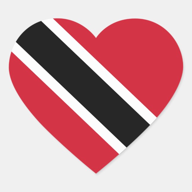 Cœur Sticker Coeur Drapeau Trinité-et-Tobago (Devant)