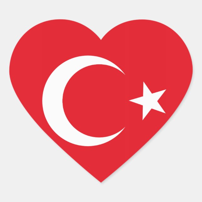 Cœur Sticker Coeur Drapeau Turquie (Devant)