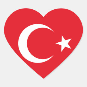 Cœur Sticker Coeur Drapeau Turquie