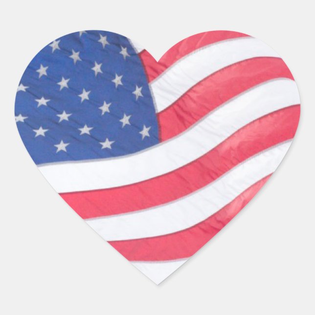 Cœur Sticker Coeur du drapeau américain (Devant)