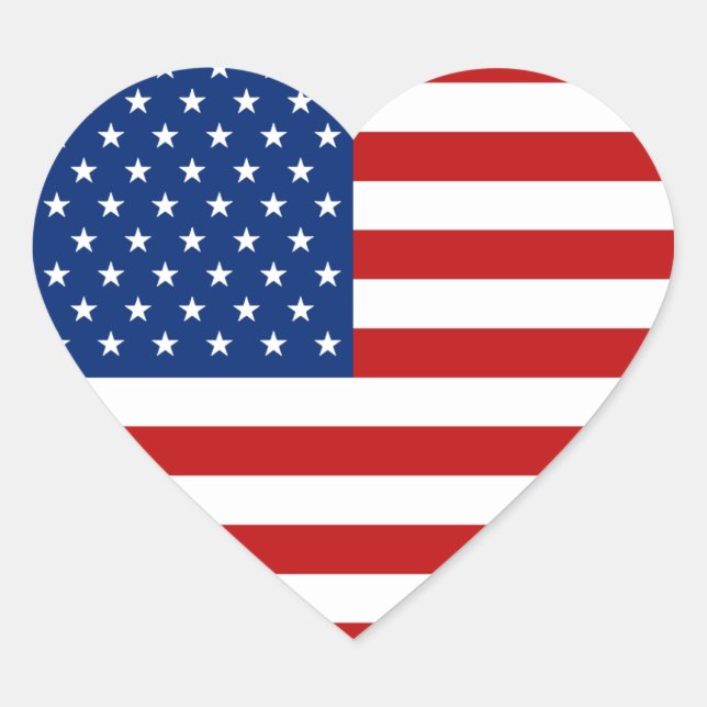 Cœur Sticker Coeur du drapeau américain (Devant)