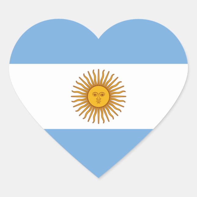 Cœur Sticker Coeur du drapeau argentin (Devant)