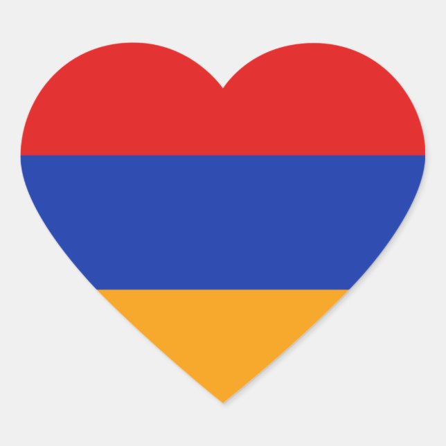Cœur Sticker Coeur du drapeau arménien (Devant)