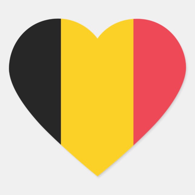 Cœur Sticker Coeur du drapeau de Belgique (Devant)