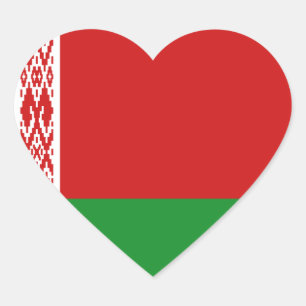 Cœur Sticker Coeur du drapeau de la Biélorussie