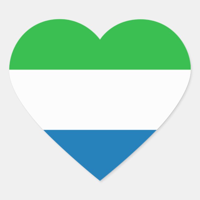 Cœur Sticker Coeur du drapeau de la Sierra Leone (Devant)