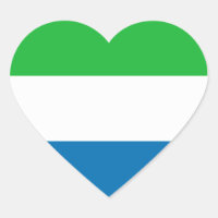 Sticker Coeur du drapeau de la Sierra Leone