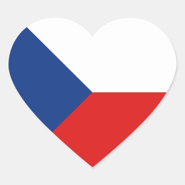 Cœur Sticker Coeur du drapeau de la Tchéquie (Devant)