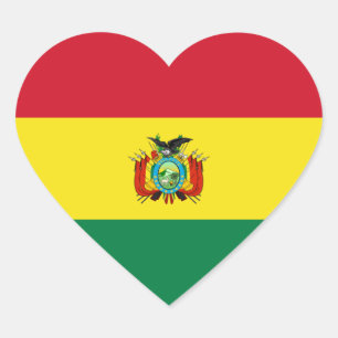 Cœur Sticker Coeur du drapeau de l'État de Bolivie