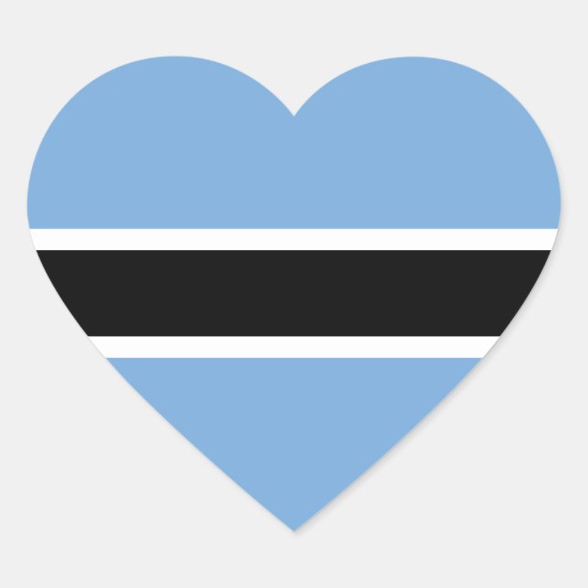 Cœur Sticker Coeur du drapeau du Botswana (Devant)